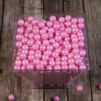 Сахарные шарики Розовые перламутровые 7 мм, 50 гр