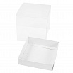 Коробка белая с прозрачной крышкой 10*10*10 см фото 2