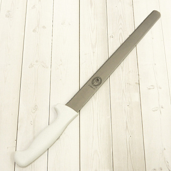 Нож для бисквита 30 см, пластиковая ручка, мелкие зубчики