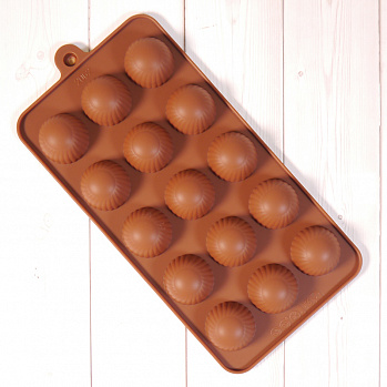 Форма силиконовая для шоколада "Полусфера" 20*10 см, 15 ячеек