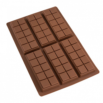 Форма силиконовая "Плитки шоколада" 25,5*17 см, 6 ячеек
