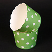Бумажные стаканчики для кексов Зеленые в горох 50*45 мм, 10 шт фото 1