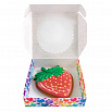 Коробка для печенья 12*12*3 см с окном "Разноцветные сердечки" фото 3