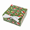 Коробка для 9 конфет с разделителями "Рождественское ассорти" с лентой, 11*11*5 см фото 1