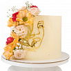 Топпер для торта Контур лица с большой веткой (золотой) фото 1