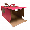 Коробка для торта с ручкой 30*30*19 см малиновая (розовая) фото 2