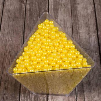 Сахарные шарики Желтые перламутровые 4 мм New, 50 гр