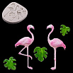 Силиконовый молд "Фламинго с листьями" 10*10,5 см фото 1