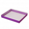 Коробка для печенья с прозрачной крышкой фиолетовая, 26*21*3 см фото 1
