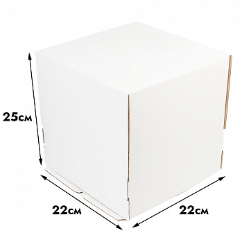 Коробка для торта картонная 22*22*25 см (самолет)