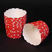 Бумажные стаканчики для кексов Красные с сердечками 50*45 мм, 10 шт фото 2