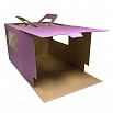 Коробка для торта с ручками 24*24*20 см (окна),  фиолетовая фото 2