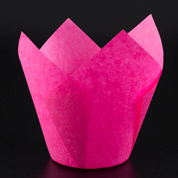 Форма-тюльпан для выпечки розовая 80*50, 20 шт