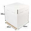 Коробка для торта картонная 42*42*45 см, Белая фото 1