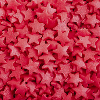 Звезды красные 8 мм, посыпка  50 г