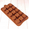 Форма силиконовая для шоколада "Конфетный набор" 20*10 см, 15 ячеек фото 4