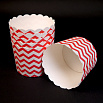 Бумажные стаканчики для кексов красные полоски 60*56 мм, 10 шт фото 1