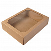 Коробка для печенья 29*23*6 см, Ккрафт с окном (Плотная) фото 1