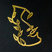 Топпер для торта Контур лица с маленькой веткой (золотой) фото 2