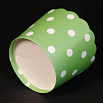Бумажные стаканчики для кексов Зеленые в горох 50*45 мм, 50 шт фото 4