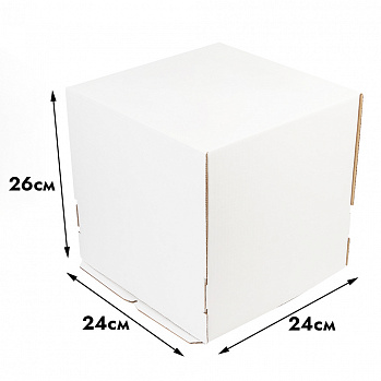 Коробка для торта картонная 24*24*26 см, без окна (самолет)