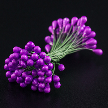 Тычинки на проволоке Фиолетовые капли, 50 шт