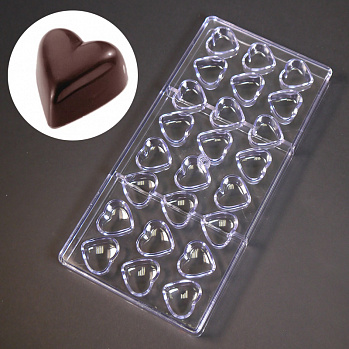 Форма для шоколада (поликарбонат) CUORI 02, Bake ware, 24 ячейки