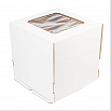 Коробка для торта 30*30*30 см, квадратное окно (самолет) фото 2