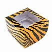 Коробка для 4 капкейков "Текстура тигра", с окном фото 1