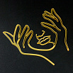 Топпер для торта Контур лица с руками (золотой) фото 2