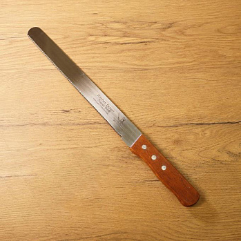 Нож для бисквита с узкими зубчиками 30 см лезвие, дерев. ручка