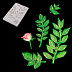 Силиконовый молд "Листья на ветке, роза" 20*12,5 см фото 1