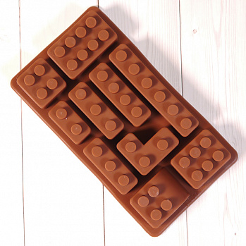 Форма силиконовая для шоколада "Лего №3" 16*9, 10 ячеек