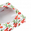 Коробка для печенья "Красные тюльпаны" с окном, 12*12*3 см фото 3
