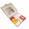 Коробка для печенья 16*16*3 см, Серебряная с окном фото 2