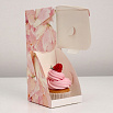 Коробка для 1 капкейка с окном "Цветы розовые" 10*10*12 см фото 2
