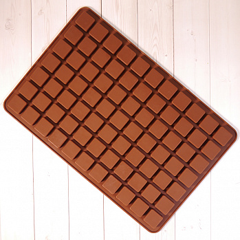 Форма силиконовая для шоколада "Кубики" 33*22, 77 ячеек
