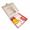 Коробка для печенья 16*16*3 см, Розовая с окном фото 2