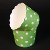 Бумажные стаканчики для кексов Зеленые в горох 50*45 мм, 50 шт фото 2
