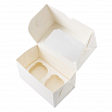 Коробка для капкейков 2 ячейки, Белая с окном фото 4