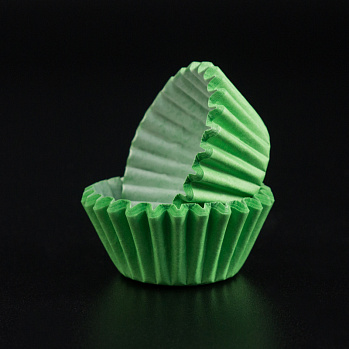 Капсулы бумажные для конфет Зеленые 25*18 мм, 20-25 шт