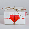 Коробка для 4 капкейков с прозрачной крышкой "Больше сердце" 16*16*10 см фото 3