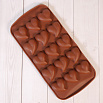 Форма силиконовая для шоколада "Сердца любви" 20*10 см, 15 ячеек фото 1