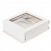Коробка для торта 28*28*14 см, квадратное окно (самолет) фото 2