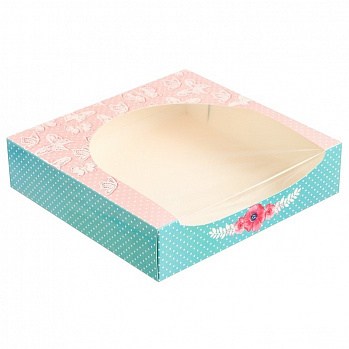 Коробка для печенья "Бабочки" 20*20*5 см