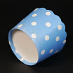 Бумажные стаканчики для кексов Голубые в горох 50*45 мм, 50 шт фото 5