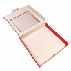 Коробка для печенья 21*21*3 см, Красная с окном фото 3