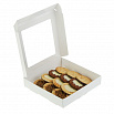 Коробка для печенья 16*16*3 см, Белая с окном фото 2