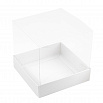 Коробка белая с прозрачной крышкой 10*10*10 см фото 1