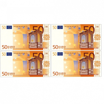 Евро большие, картинка на вафельной бумаге 20*30 см